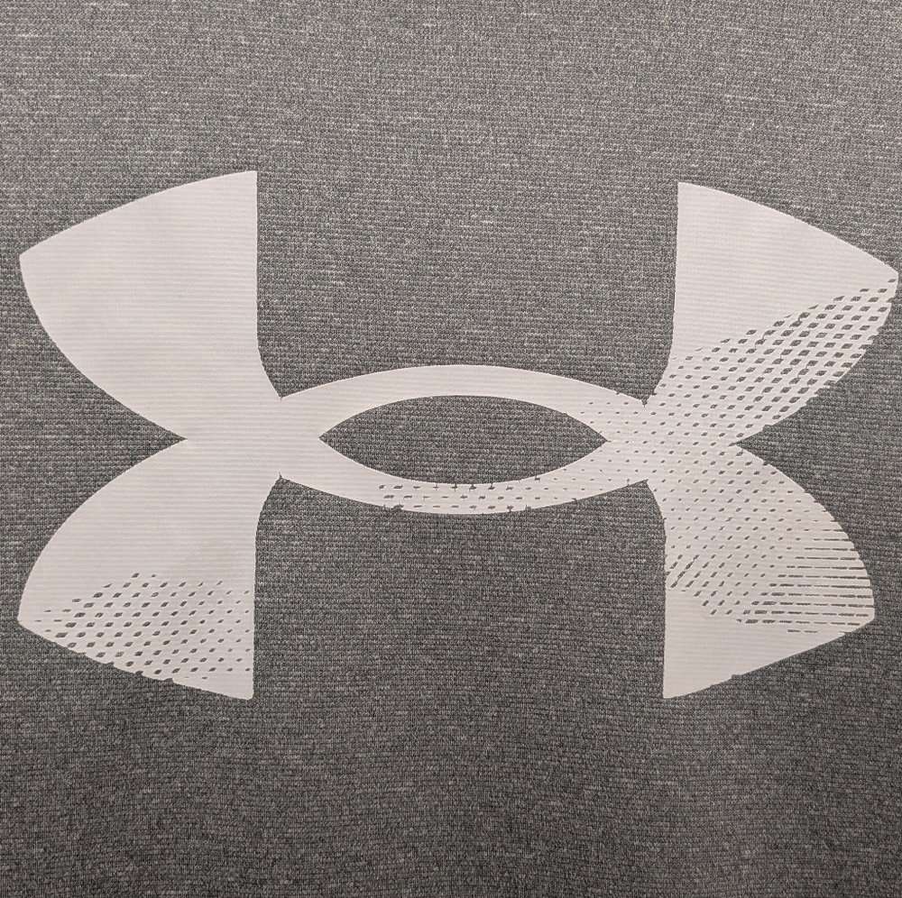 Under Amour UA Men's Med Hoodie Gray Cold Gear Fleece Big Logo Pullover Sweater - Picture 7 of 12
